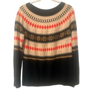 TALBOTS Fair Isle Nordic Sweater‎ Wool Blend Holiday Christmas Size S